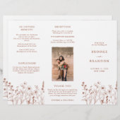 テラコッタ素朴秋ワイルドフラワー結婚式 プログラム (正面/裏面)