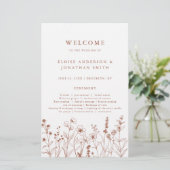 テラコッタ素朴秋ワイルドフラワー結婚式 プログラム (スタンド正面)