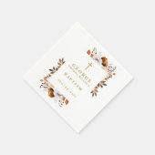 テラコッタ素朴秋植物学フローラ洗礼 スタンダードカクテルナプキン (角)