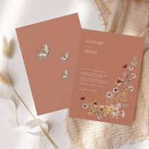 テラコッタ素朴秋秋ワイルドフラワー結婚ズ