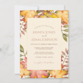 テラコッタ素朴秋紅葉結婚ズ 招待状 (正面)