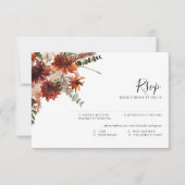 テラコッタ素朴秋結婚の応答カード 出欠カード (正面)