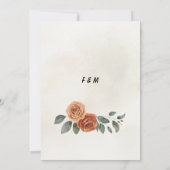 テラコッタ素朴花模様ボホ結婚ズ セーブザデート (裏面)