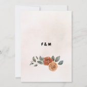 テラコッタ素朴花模様自然ボホ結婚ズ セーブザデート (裏面)