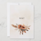 テラコッタ素朴花模様&パンパスグラス結婚ズ セーブザデート (裏面)