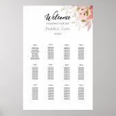 テラコッタ素朴赤面フローラウォーターカラーアート ポスター (正面)