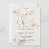 テラコッタ素朴金ゴールドブライダルシャワー招待 招待状 (正面)