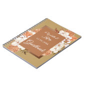 テラコッタ素朴金ゴールドボホパンパスオーラ結婚ーズ ノートブック (左側)