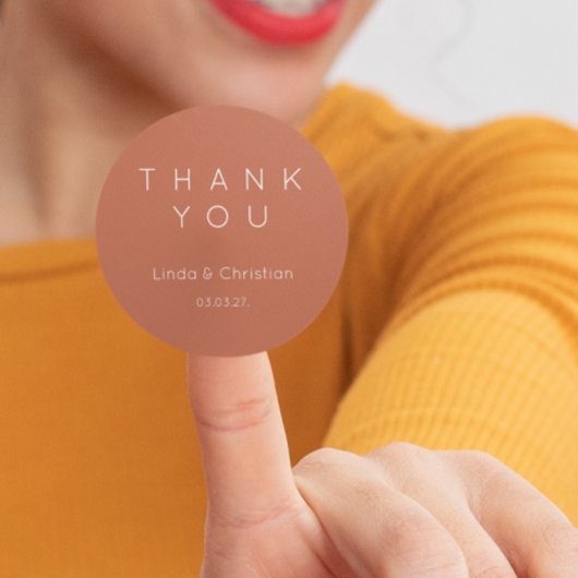 テラコッタ結婚のクラシック丸ステッカー ラウンドシール