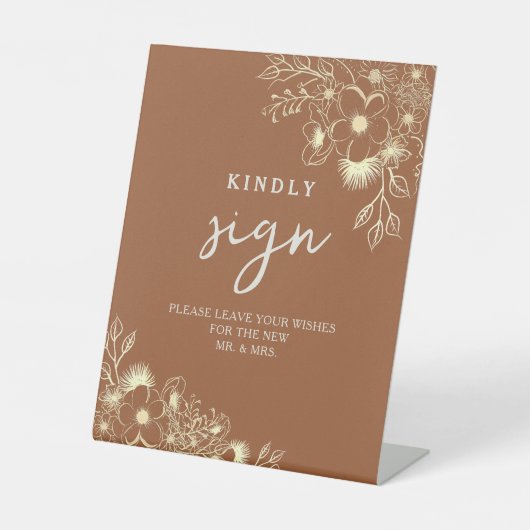 テラコッタ結婚のゲストブック 台座サイン (正面)