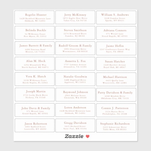 テラコッタ結婚のゲスト住所 シールシール シール (シート)