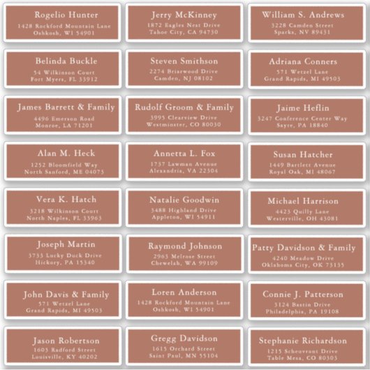 テラコッタ結婚のゲスト住所 シールシール シール (正面)