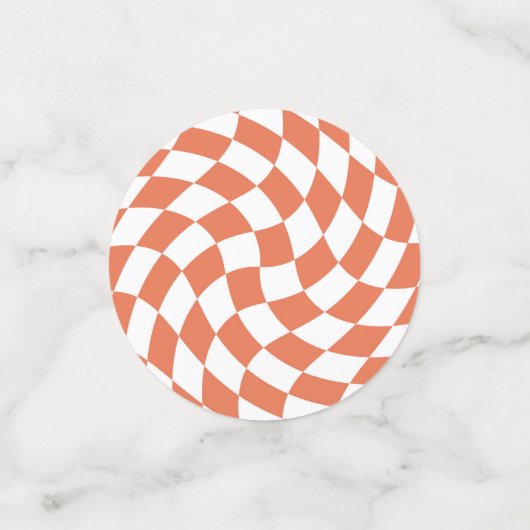 テラコッタ結婚のコレクション市松模様にチェック コンフェッティ (スモール正面)