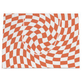 テラコッタ結婚のコレクション市松模様にチェック ラージペーパーバッグ (正面)