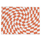 テラコッタ結婚のコレクション市松模様にチェック ラージペーパーバッグ (裏面)