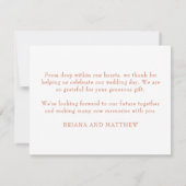 テラコッタ結婚のサンキューカード サンキューカード (裏面)