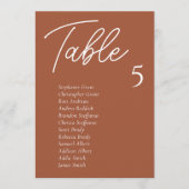 テラコッタ結婚のテーブル座席表カード 招待状 (正面)