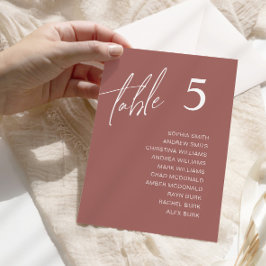 テラコッタ結婚のテーブル座席表カード 招待状