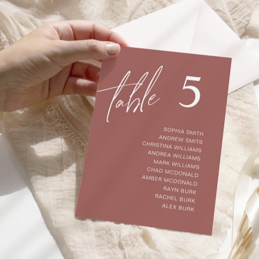 テラコッタ結婚のテーブル座席表カード 招待状
