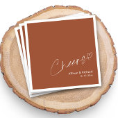 テラコッタ結婚のナプキンス | ミニマル応援 スタンダードカクテルナプキン