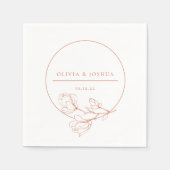 テラコッタ結婚のフローラペルソライズ スタンダードカクテルナプキン (正面)