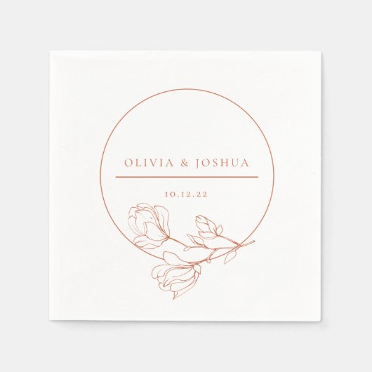 テラコッタ結婚のフローラペルソライズ スタンダードカクテルナプキン (正面)