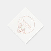 テラコッタ結婚のフローラペルソライズ スタンダードカクテルナプキン (角)