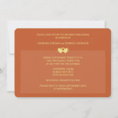 テラコッタ結婚のリハーサルとディナー招待状 招待状 (裏面)