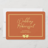 テラコッタ結婚のリハーサルとディナー招待状 招待状 (正面)