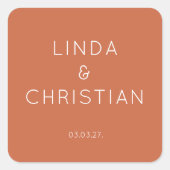 テラコッタ結婚の封筒用シール スクエアシール (正面)