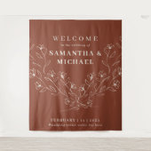 テラコッタ結婚の小さな花へようこそ タペストリー (正面)