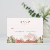 テラコッタ結婚の山RSVPエンクロージャカード 招待状 (スタンド正面)
