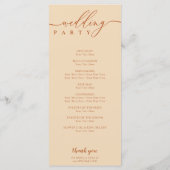 テラコッタ結婚の式典計画 プログラム (裏面)