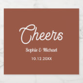 テラコッタ結婚の応援ブラウンホワイト ビールラベル (シングルラベル)