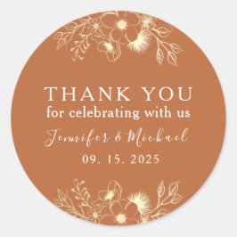 テラコッタ結婚の感謝 ラウンドシール