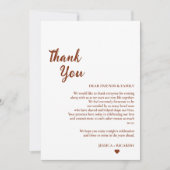 テラコッタ結婚の推測テーブルサンキューカード 招待状 (正面)
