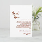テラコッタ結婚の推測テーブルサンキューカード 招待状 (スタンド正面)