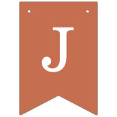 テラコッタ結婚の新郎新婦の名前のシンプルブラウン バンティングフラッグ (第1の旗)