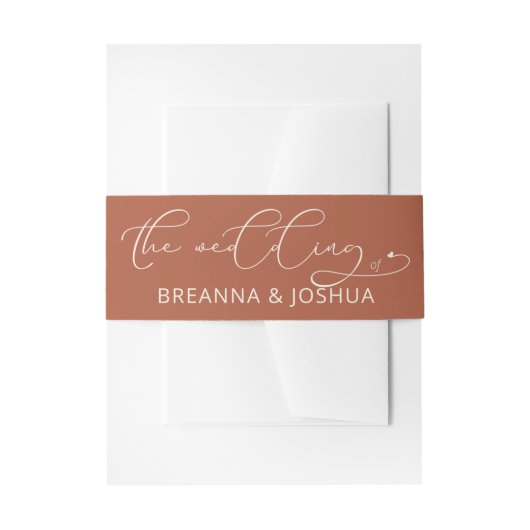 テラコッタ結婚の書道の概要 招待状ベリーバンド (正面例)