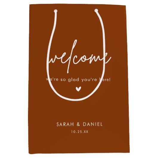 テラコッタ結婚の歓迎の好意メディア抱き枕 ミディアムペーパーバッグ (正面)