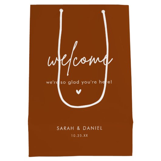 テラコッタ結婚の歓迎の好意メディア抱き枕 ミディアムペーパーバッグ (裏面)