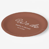 テラコッタ結婚の焼けたオレンジ ペーパープレート (アングル)