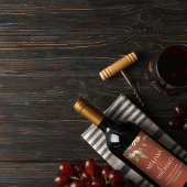 テラコッタ結婚の緑パーソナライズされた草 ワインラベル