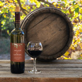 テラコッタ結婚の緑パーソナライズされた草 ワインラベル