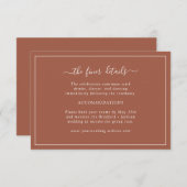 テラコッタ結婚の詳細カード エンクロージャーカード (正面/裏面)