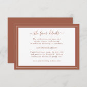 テラコッタ結婚の詳細カード エンクロージャーカード (正面/裏面)