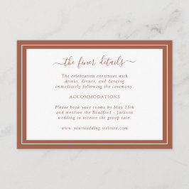 テラコッタ結婚の詳細カード エンクロージャーカード