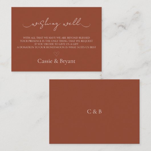 テラコッタ結婚の願い井戸の囲いカード エンクロージャーカード (正面/裏面)