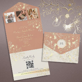 テラコッタ結婚のQRコード オールインワン招待状