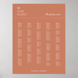 テラコッタ結婚アルファベットの座席表 ポスター